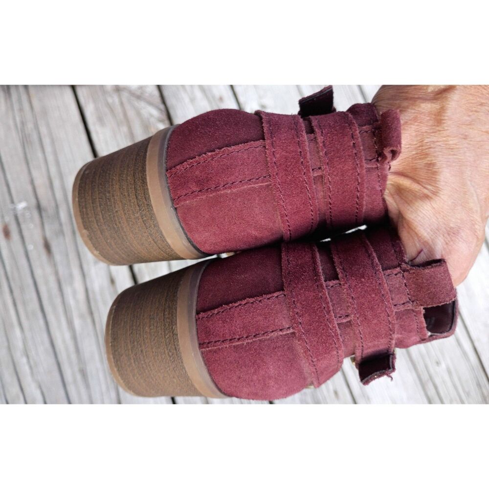 Sonoma Ankle Boots Leather Women's Sz 9M Burgandy Zip Buckle - Picture 10 of 10